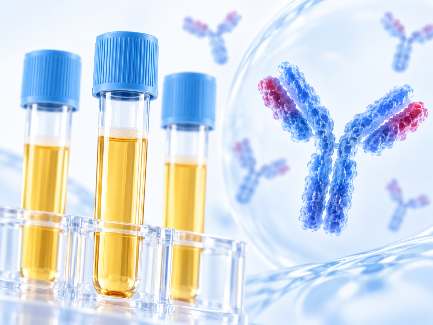 Rheumatoid Factor antibody molecular structure illustration